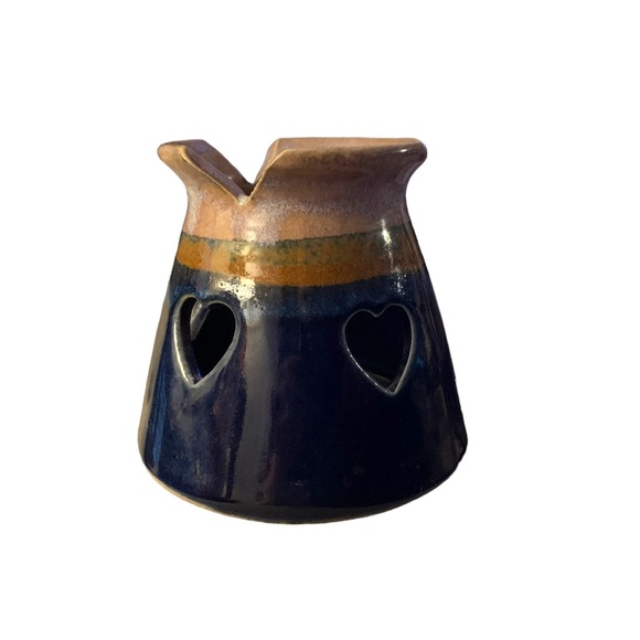 Flat Earth. Art Pottery Votive Candle holder - Picture 3 of 4